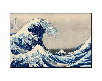 Wave Cross Stitch Pattern, Japanese Art (PDF Download)