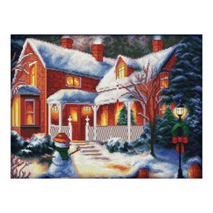 Casa Vacanza Sera di Natale Capanna Punto Croce Contato Download Istantaneo PDF Schema