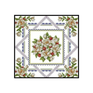 Peony Flowers Plants Table Napkin Runner Pillow Counted Cross stitch Instant Download PDF Pattern