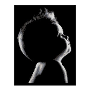Baby Child Silhouette Monochrome Counted Cross stitch Instant Download PDF Pattern