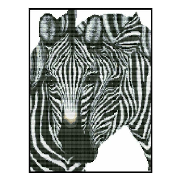 Zebra Couple Safari Wildlife Animals Embroidery Counted Cross stitch Instant Download PDF Pattern