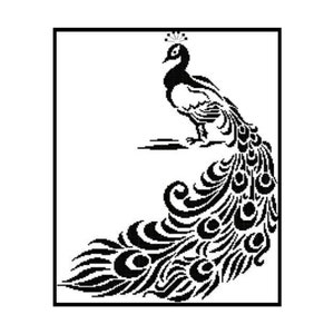 Peacock Birds Animals Silhouette Monochrome Embroidery Counted Cross stitch Instant Download PDF Pattern
