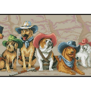 Magnificent Seven Dogs Animals Counted Cross stitch Instant Download PDF Pattern