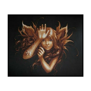 Fairy Girl Fantasy Gold Embroidery Counted Cross stitch Instant Download PDF Pattern