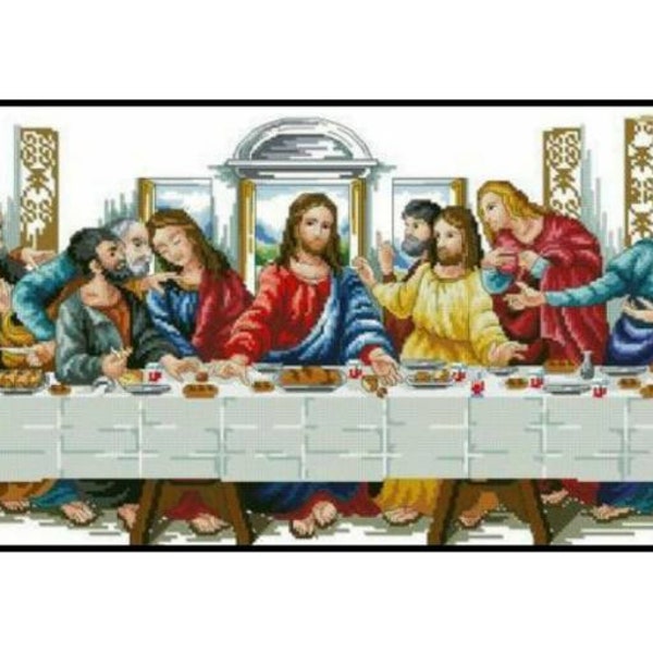 Last Supper Cross Stitch Etsy