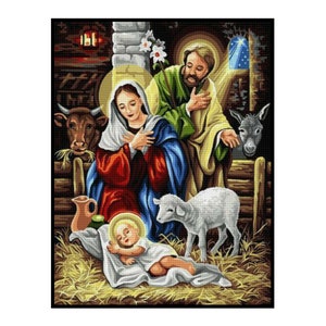 Jesus Christ Birth Nativity Religious Embroidery Counted Cross stitch Instant Download PDF Pattern