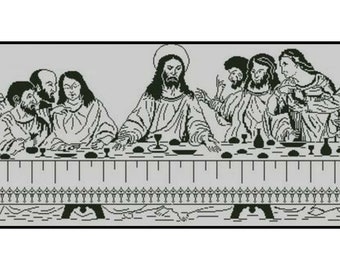 Last Supper Cross Stitch Pattern: Jesus Christ, 12 Apostles (PDF Pattern)