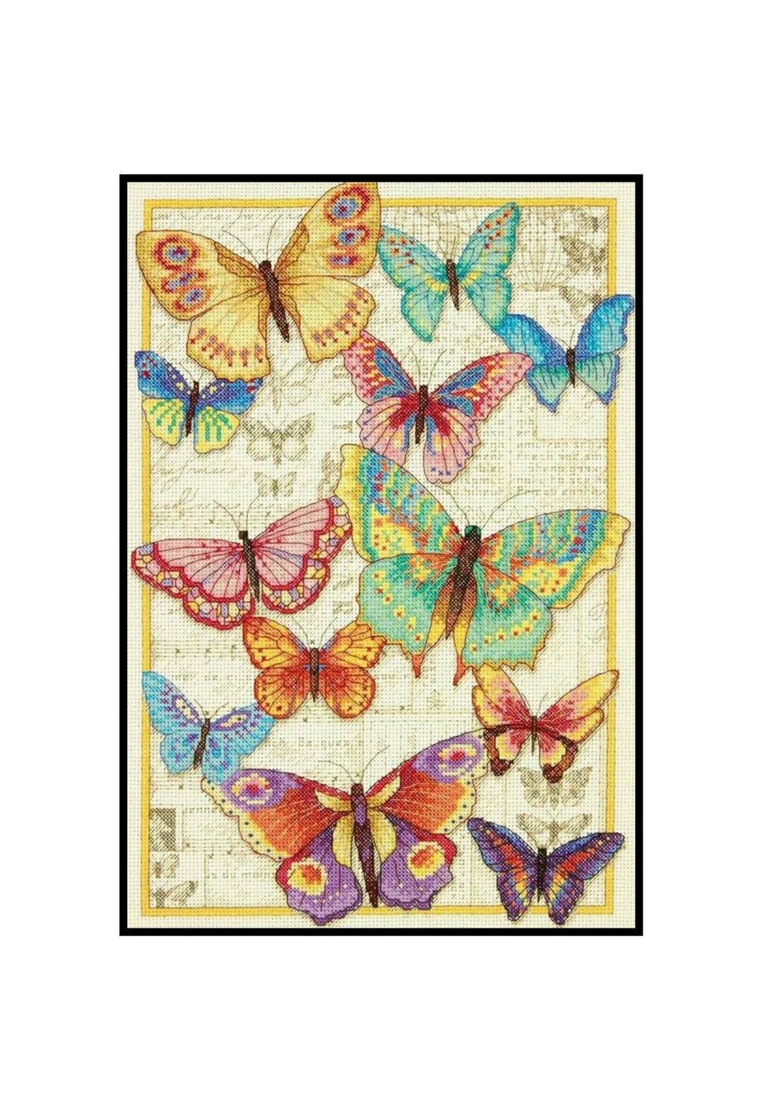 Colourful Butterfly Insects Sampler Counted Cross Stitch Instant ...