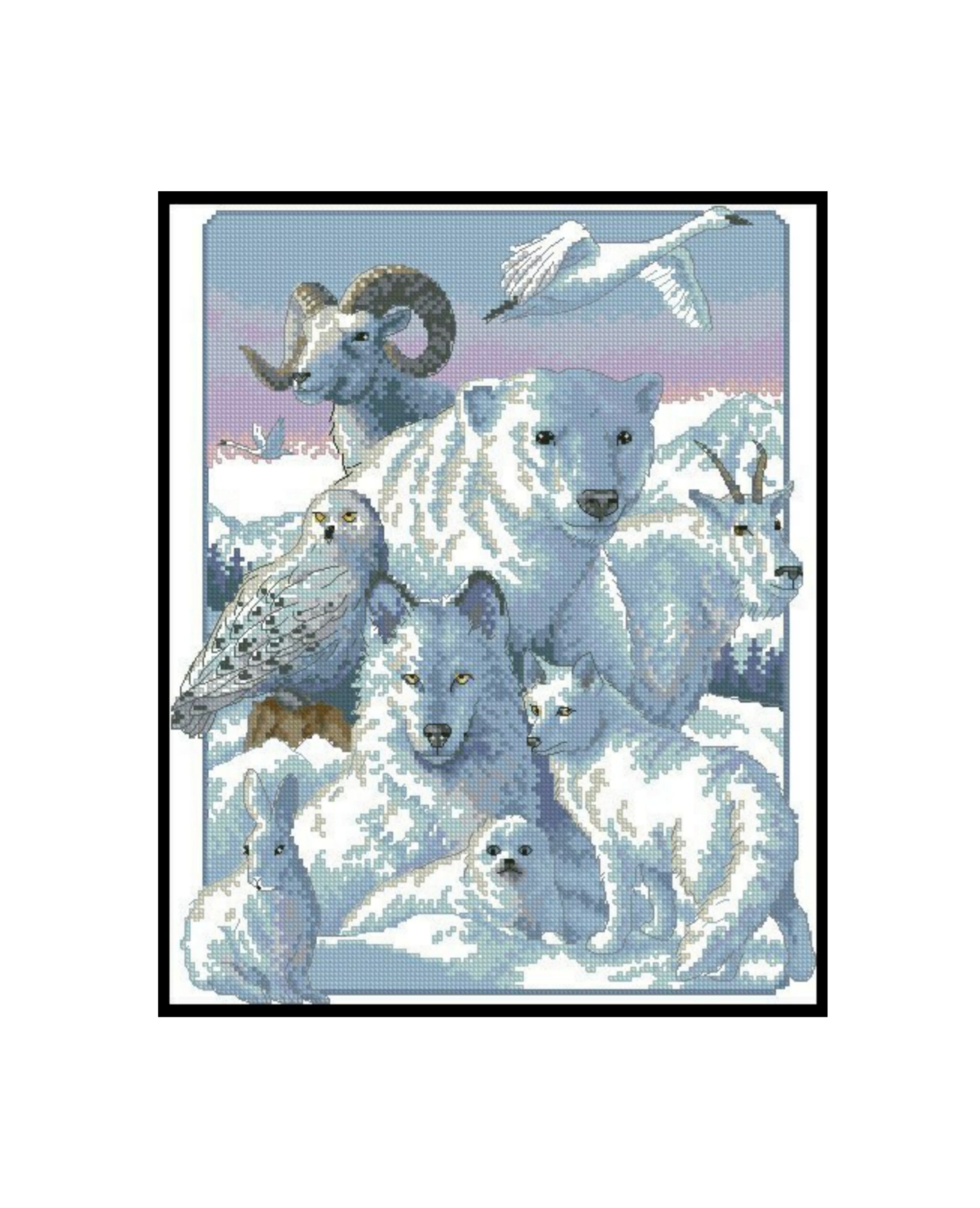Winter Season Wildlife Animals Northern Dignity Embroidery - Etsy Winter Season Wildlife Animals Northern Dignity Embroidery - Etsy
