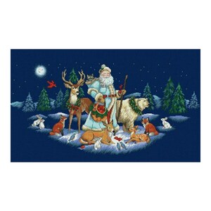 Christmas Woodland Santa Claus Tree Animals Counted Cross stitch Instant Download PDF Pattern