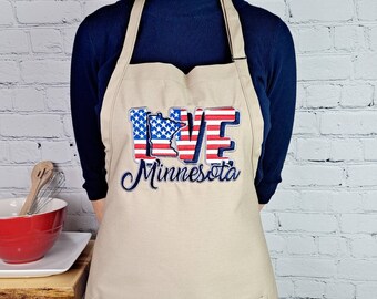 Minnesota Apron embroidered Kitchen apron