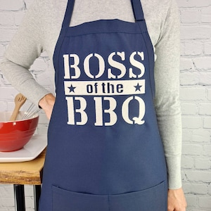 Boss of the BBQ Apron: Embroidered Adjustable Grilling Apron