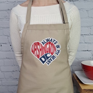 Embroidered Washington DC Apron: USA Made Kitchen Accessory