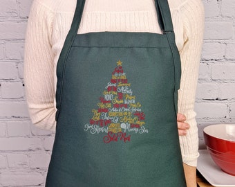 Christmas Savior apron names of Jesus embroidered apron with pockets hostess gift