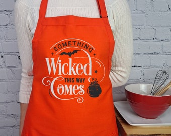 Embroidered Halloween Apron: Something Wicked, Fall Baking