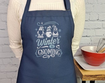 Gnomes winter is coming embroidered kitchen Apron