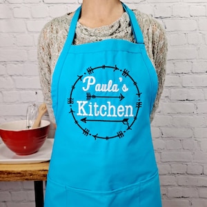 Personalized embroidered apron  Customizable name Chef kitchen apron with pockets