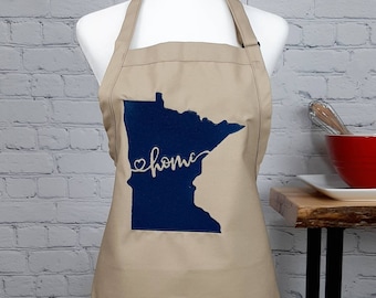 Minnesota apron embroidered home state pride baking apron with pockets