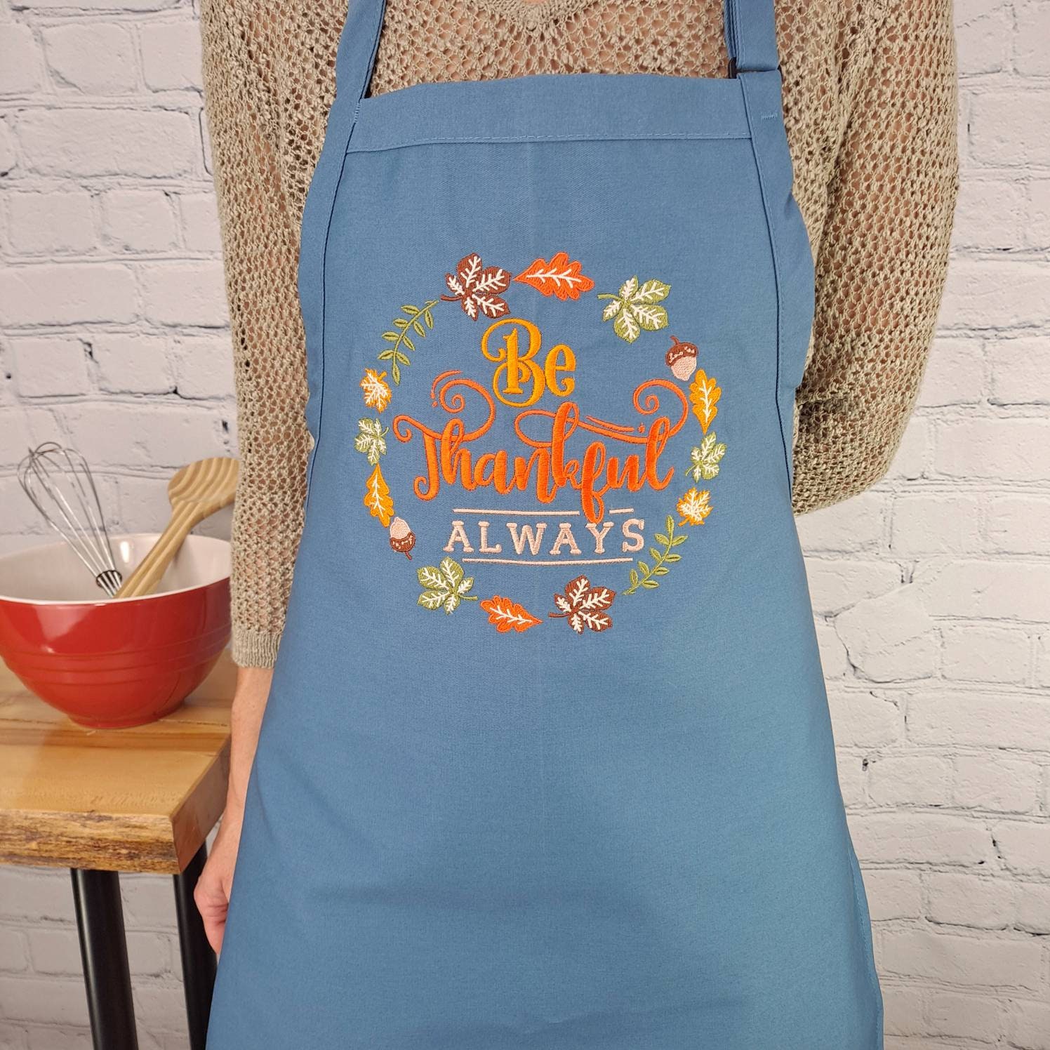 Fall Apron Thankful Always Thanksgiving Autumn Apron With Pockets ...