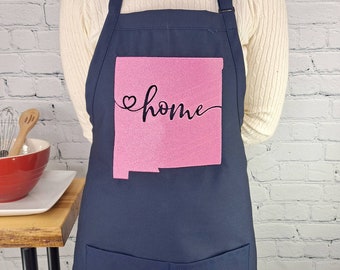 New Mexico Embroidered Apron love our home state kitchen cooking apron