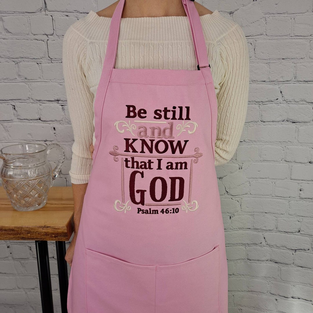 Verse Apron Psalm 4610 Favorite Bible Verse Gift Etsy