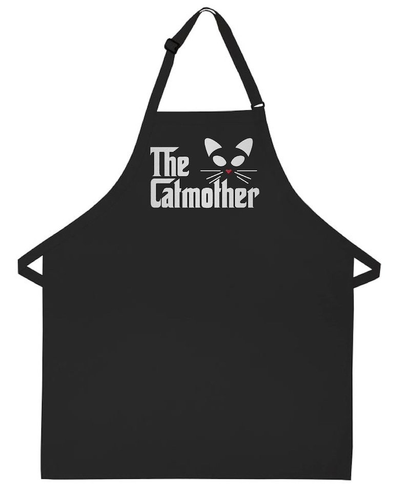 Cat cooking Apron Catmother kitchen embroidered apron