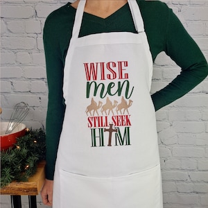 Weihnachtsschürze weise Männer suchen ihn noch Küche gestickte Schürze