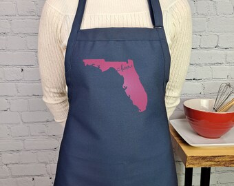 Embroidered Florida Apron | State Silhouette Kitchen Gift