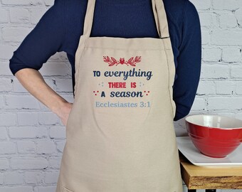 Embroidered Scripture Bib | “To Everything There Is a Season” Faith Gift