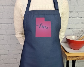 Embroidered Utah Apron: State Pride Gift for Bakers