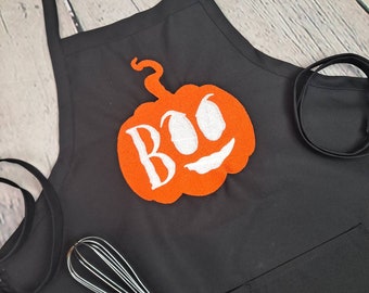 Embroidered Halloween Apron | Boo Pumpkin, Fall Baking