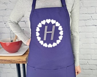 Anpassbare bestickte Schürze für Frauen personalisiert