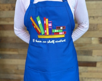 Embroidered Book Lover Bib | “I Have No Shelf Control” Literary Gift