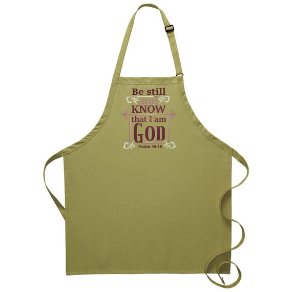 Verse Apron Psalm 4610 Favorite Bible verse gift Etsy