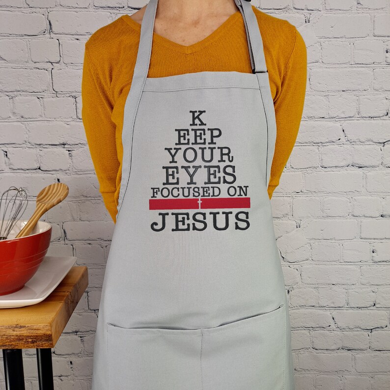 Religious Aprons Christian Kitchen Apron With Scripture Keep Your Eyes on Jesus - Etsy UK