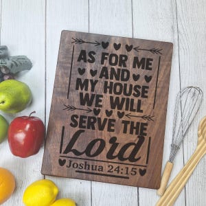 Christian Cutting Board As For Me and My House Bible Verse Gift
