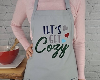 Winter apron Lets get cozy Cooking kitchen apron