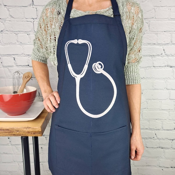 Stethoscope embroidered apron