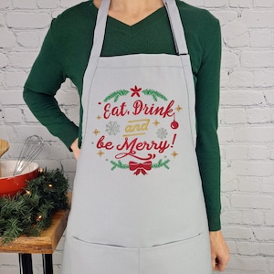 Tablier de Noël brodé Be Merry