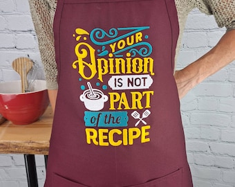 Lustige Schürze Ihre Meinung Küchenschürze sarkastisch kochen Humor