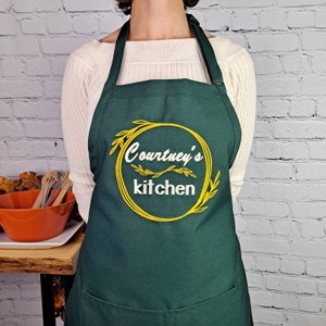 Customizable Apron embroidered Personalize name cooking apron great gift for her
