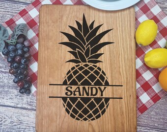 personalized pineapple cutting board custom name gift