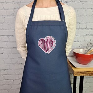 California Always in My Heart Apron, Embroidered State Pride Cooking Apron, California Kitchen Gift