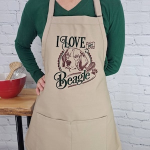 Beagle dog lovers embroidered kitchen apron