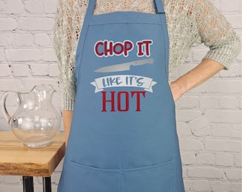 Funny Cooking Apron, Chop It Like It’s Hot Chef Apron, Gift for Cooks and Foodies