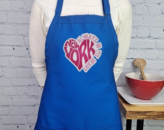 New York apron great kitchen accessory embroidered cookingbaking womens apron moving gift for her house warming