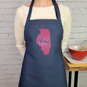 Embroidered Illinois Apron: State Pride Gift