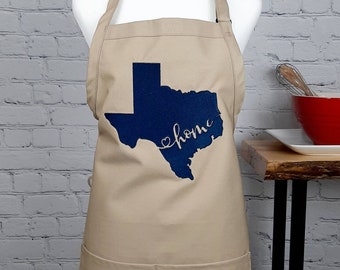 Texas Embroidered Apron love our home state cooking kitchen apron great texas state gift