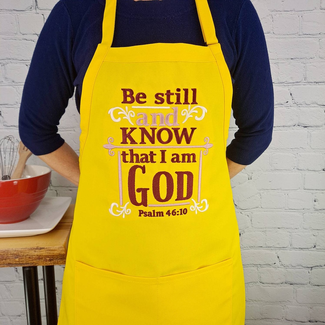 Verse Apron Psalm 4610 Favorite Bible Verse Gift Etsy