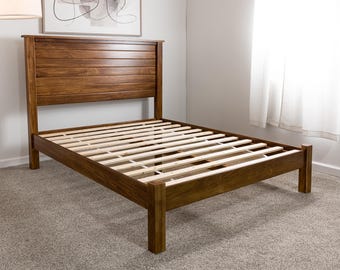 The Conestoga Hardwood Headboard Bed Frame Made in USA Tool-Free Assembly